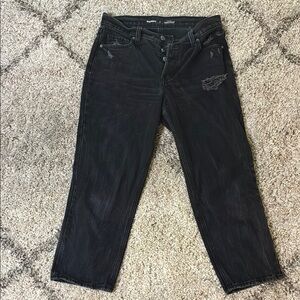 Old Navy Slouchy Straight High-Rise Black Relaxed Jeans Classic Style